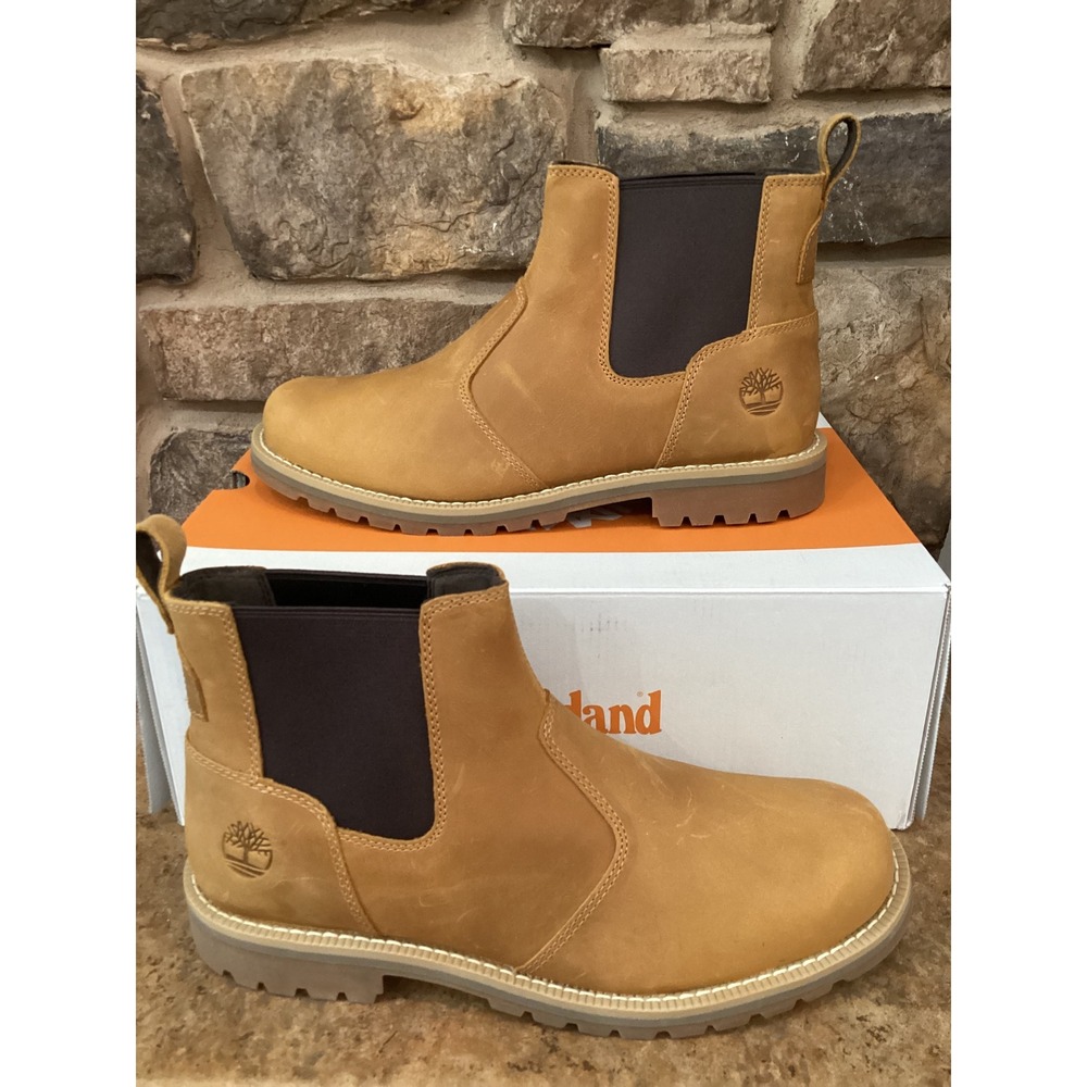 Timberland Mens Redwood Falls Mid Chelsea Boot Wheat TB0A2AG6231 Size 9.5 New